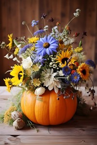 pumpkins-with-flowers-indoors