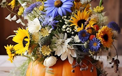 pumpkins-with-flowers-indoors
